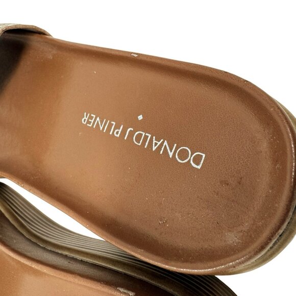 Donald Pliner Womens Fiji Platform Slide Sandals Brown Metallic gold size 8 - Picture 11 of 13